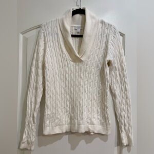 Charter Club Cream Cowl Neck Sweater